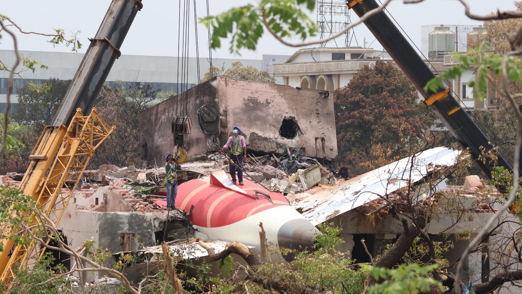Imagen del avión tras el accidente.